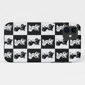 白黒キャットモノグラムブロックプリント Case-Mate iPhoneケース (裏面(横))