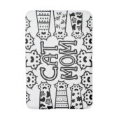 白黒キャットモマポープリントデザイン バスマット (正面縦)