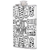 白黒キャットモマポープリントデザイン フラスク (左)