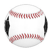 白黒キャップとガウンの卒業 野球ボール (正面)