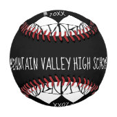 白黒キャップとガウンの卒業 野球ボール (裏面)