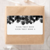 白黒キャビアのドットパーティーパッケージラベル ラベル (インサイチュ)