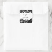 白黒キャビアエレガントパーティーの好意ステッカー スクエアシール (バッグ)