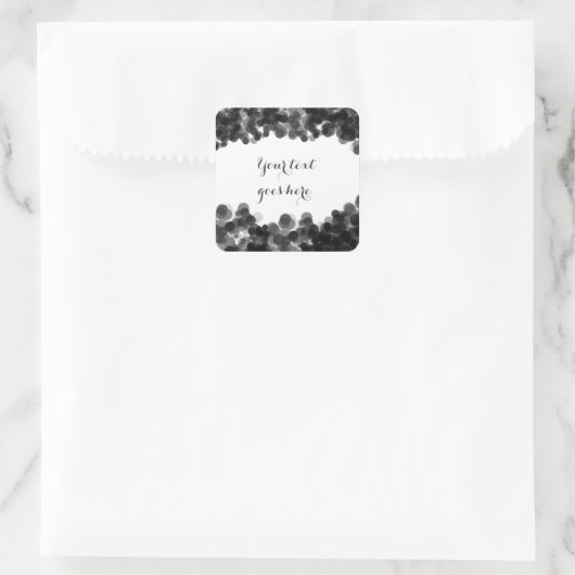 白黒キャビアエレガントパーティーの好意ステッカー スクエアシール (バッグ)