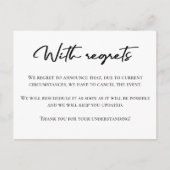 白黒キャンセルのお知らせを後悔して ポストカード (正面)