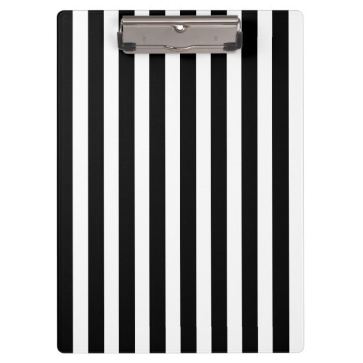 白黒キャンディストライプー クリップボード (正面)