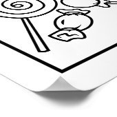 白黒キャンディビュッフェ結婚ーの看板 ポスター (角)