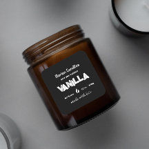 白黒キャンドルパーソナライズされたラベル