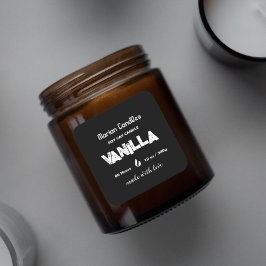 白黒キャンドルパーソナライズされたラベル スクエアシール