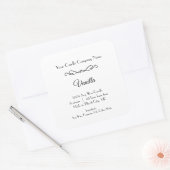 白黒キャンドルラベルフローリッシュスワールミニマリスト スクエアシール (封筒)