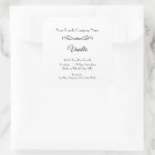 白黒キャンドルラベルフローリッシュスワールミニマリスト スクエアシール (バッグ)