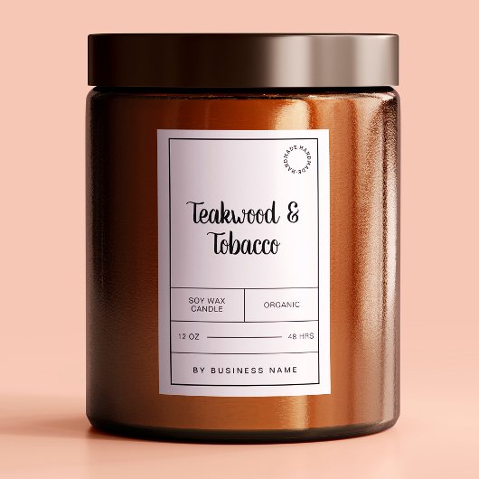 白黒キャンドル製品ラベルシール フードラベル