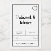 白黒キャンドル製品ラベルシール フードラベル (シングルラベル)