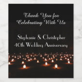 白黒キャンドル記念日パーティー ワインラベル (シングルラベル)