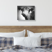 白黒キャンバス印刷の中の牛 キャンバスプリント (インサイチュ (寝室))