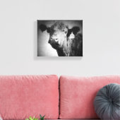 白黒キャンバス印刷の中の牛 キャンバスプリント (インサイチュ (リビング))