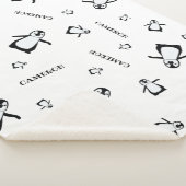 白黒キュートペンギンパーソナライズされたベビー シェルパブランケット (3/4)