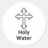 白黒キリスト教聖水 ラウンドシール (正面)