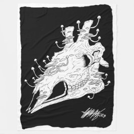 白黒キリンスカル フリースブランケット