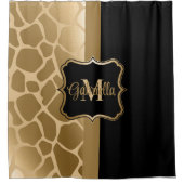 白黒キリン柄 シャワーカーテン (正面)