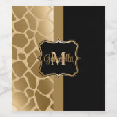 白黒キリン柄 ワインラベル (シングルラベル)