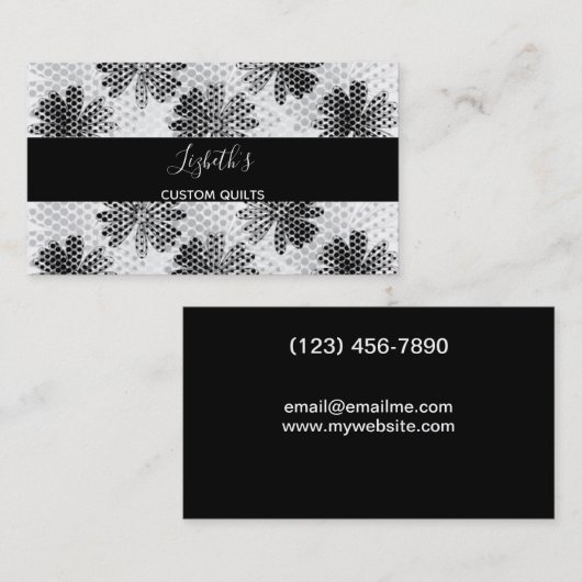 白黒キルティングまたはクラフト名刺 名刺 (正面/裏面)