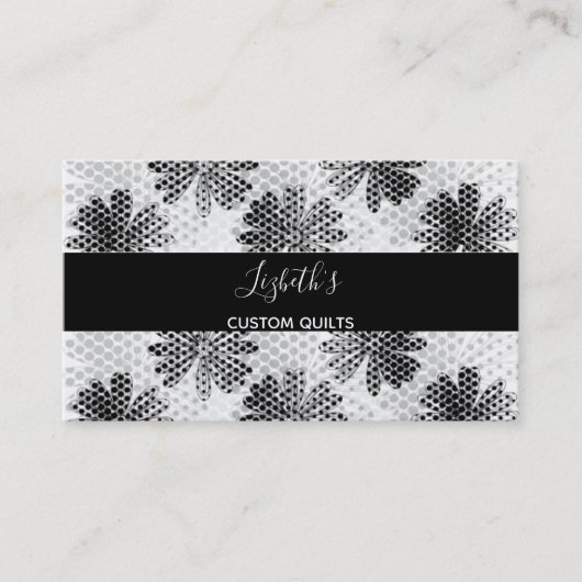 白黒キルティングまたはクラフト名刺 名刺 (正面)