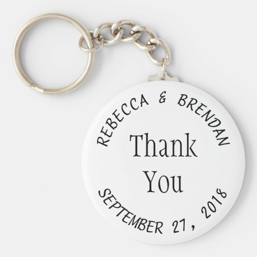 白黒キーチェーンリングや輪結婚の文字 キーホルダー (正面)