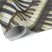 白黒キーボードの紙 ラッピングペーパー (ロールコーナー)