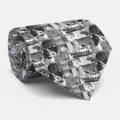 白黒ギターの写真撮影のコラージュ- ネクタイ (ロール)