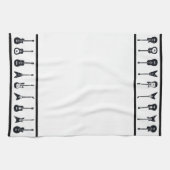 白黒ギタータオル キッチンタオル (横)