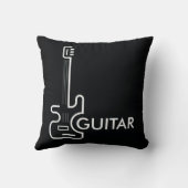 白黒ギターデザイン装飾用クッション クッション (裏面)