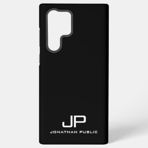 白黒ギフトエレガントモノグラモダンム最高の SAMSUNG GALAXY S22 ULTRAケース