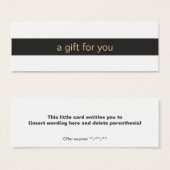 白黒ギフトストライプのカード (正面&裏面)