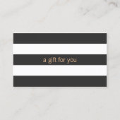 白黒ギフトストライプのカード 割引カード (正面)