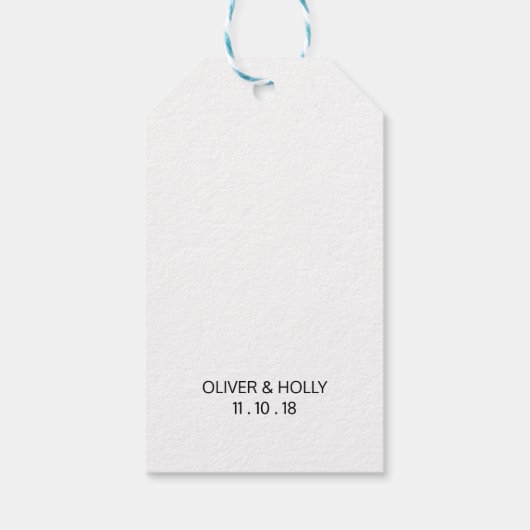 白黒ギフトストライプのラベル ギフトタグ (裏面)