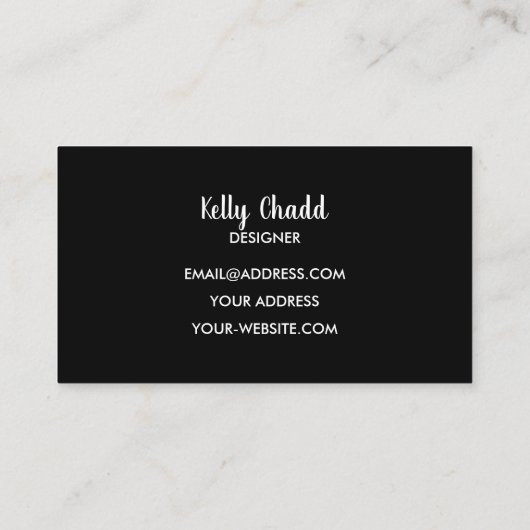 白黒ギフトボックスストライプジュエリーデザイナー 名刺 (裏面)