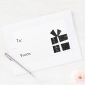 白黒ギフトラベル 長方形シール (封筒)