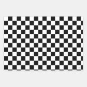 白黒ギフト市松模様にラップHAMbyWG ラッピングペーパーシート (正面)