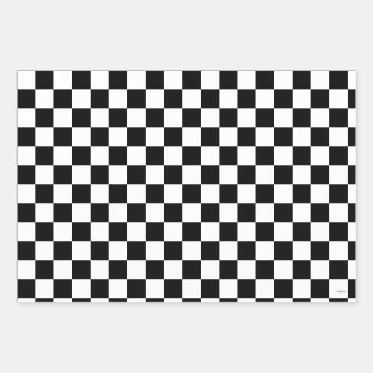 白黒ギフト市松模様にラップHAMbyWG ラッピングペーパーシート (正面3)