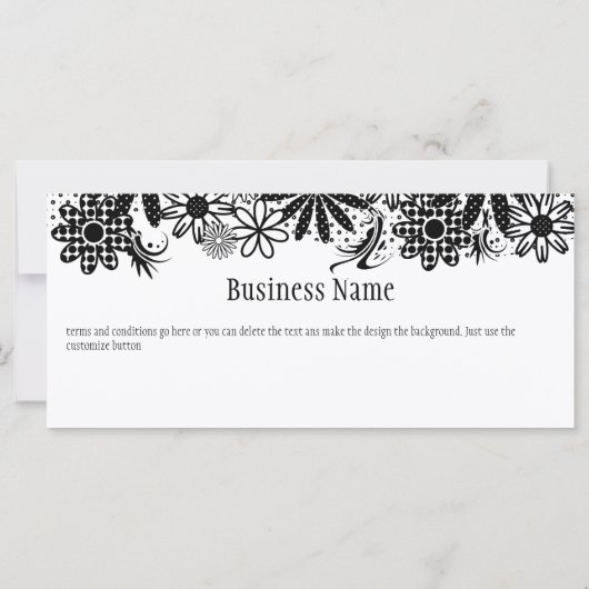 白黒ギフト点々のある証書 (裏面)