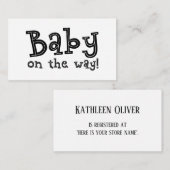 白黒ギフト登録カード、ベビーが途中！ エンクロージャーカード (正面/裏面)
