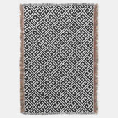 白黒ギリシャの主パターン スローブランケット (正面縦)