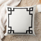 白黒ギリシャ鍵パターン装飾用クッション クッション (ブランケット)