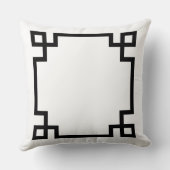 白黒ギリシャ鍵パターン装飾用クッション クッション (裏面)