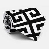 白黒ギリシャ鍵メンズネックタイ ネクタイ (ロール)