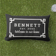 白黒ギリシャ鍵モノグラムカスタムウェルカム