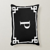 白黒ギリシャ鍵モノグラム アクセントクッション (正面(垂直))