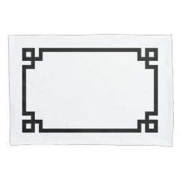 白黒ギリシャ鍵標縁ど準 枕カバー