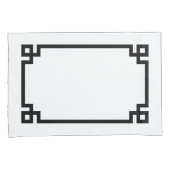 白黒ギリシャ鍵標縁ど準 枕カバー (正面右)